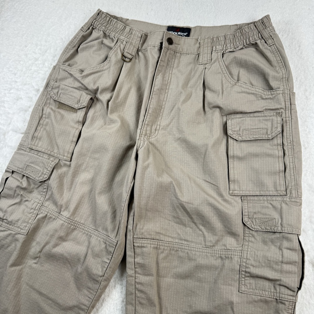 Woolrich Pants Mens Size 38x30 Beige Elite Series Tactical Cargo Elastic Waist